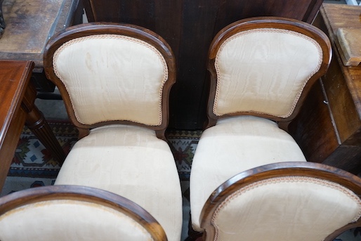 A set of four 19th century French Hepplewhite style rosewood dining chairs